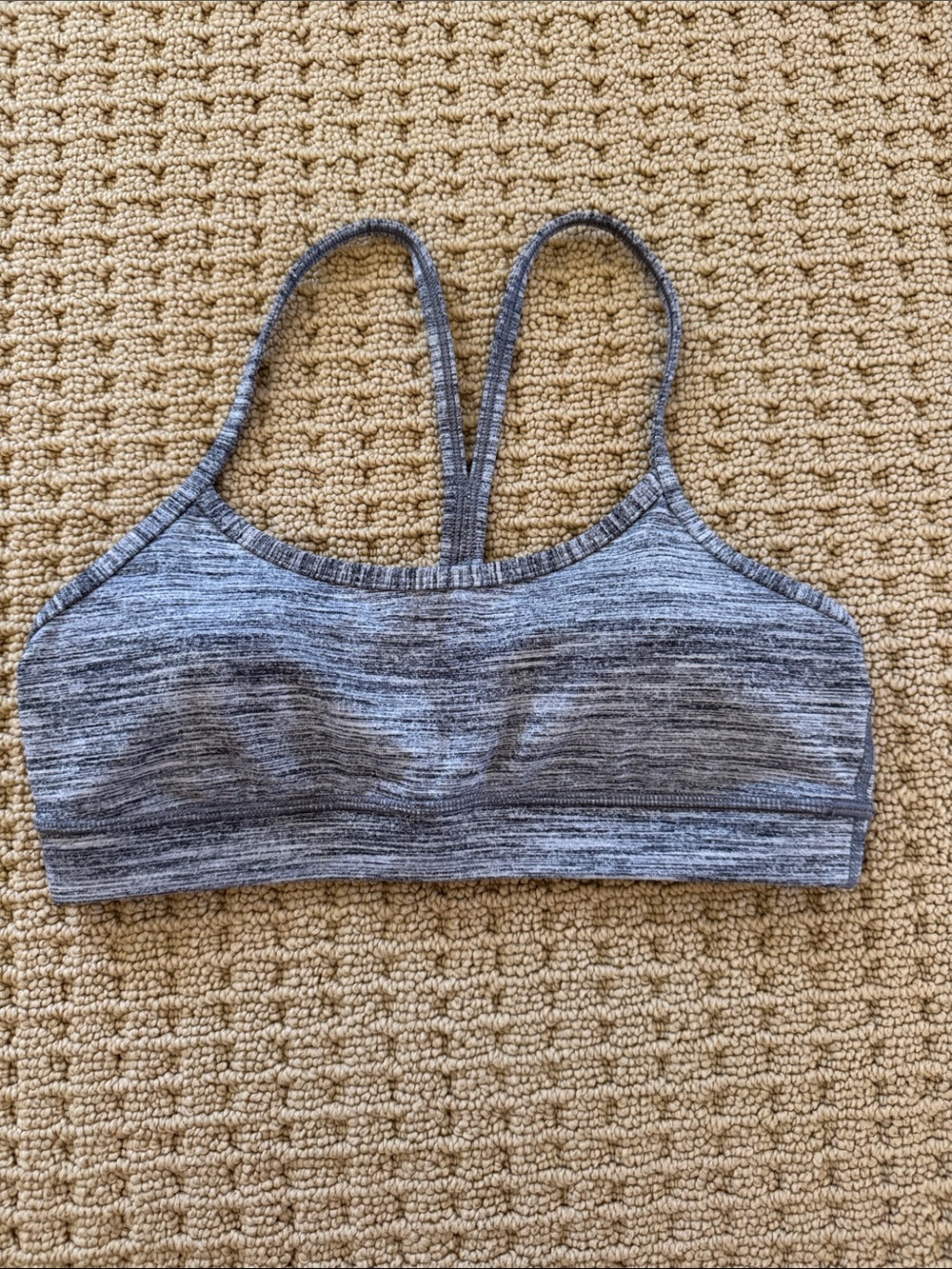lululemon Flow Y Sports Bra, Heather Gray, Size 6